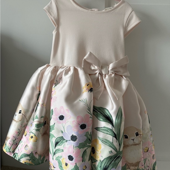 Floral Easter Bunny Dress with Bow - Picture 1 of 6